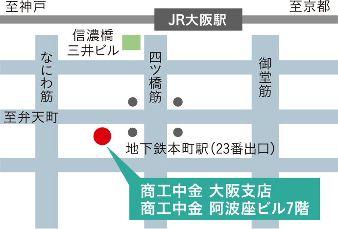 地図：西日本支社　大阪市